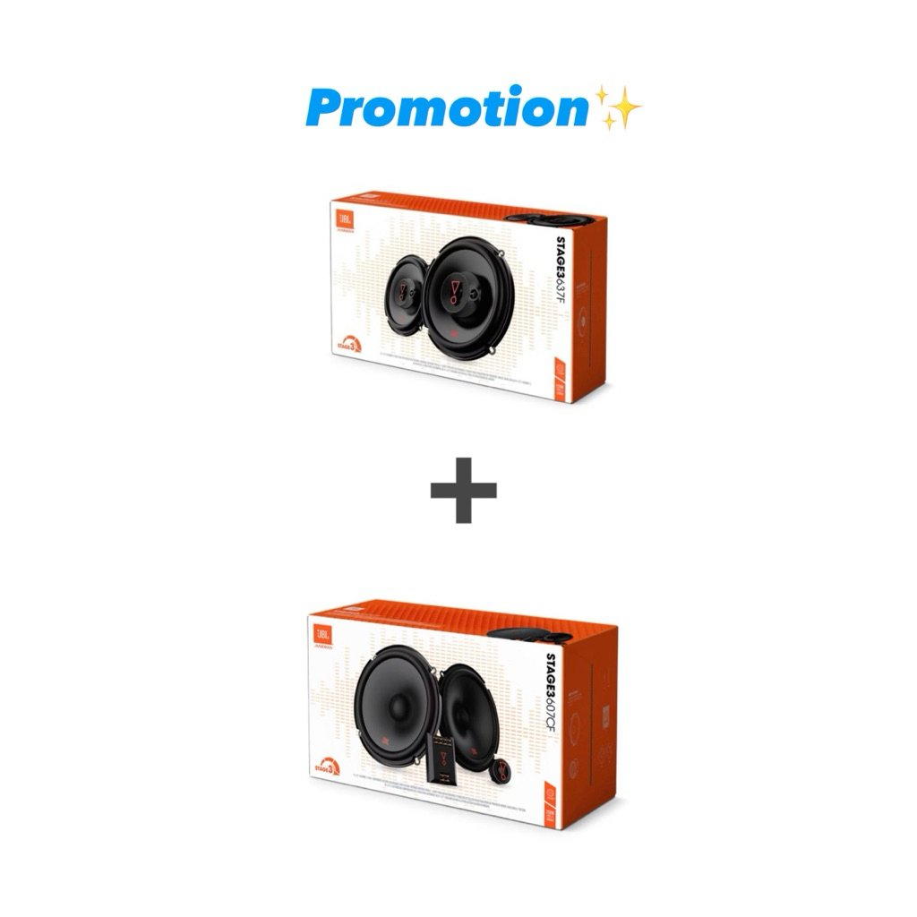 JBL STAGE3 637F ลำโพงแกนร่วมขนาด 6.5นิ้ว 1คู่ และ JBL STAGE3 607C ลำโพงรถยนต์ 6.5" แบบแยกชิ้น 1 คู่