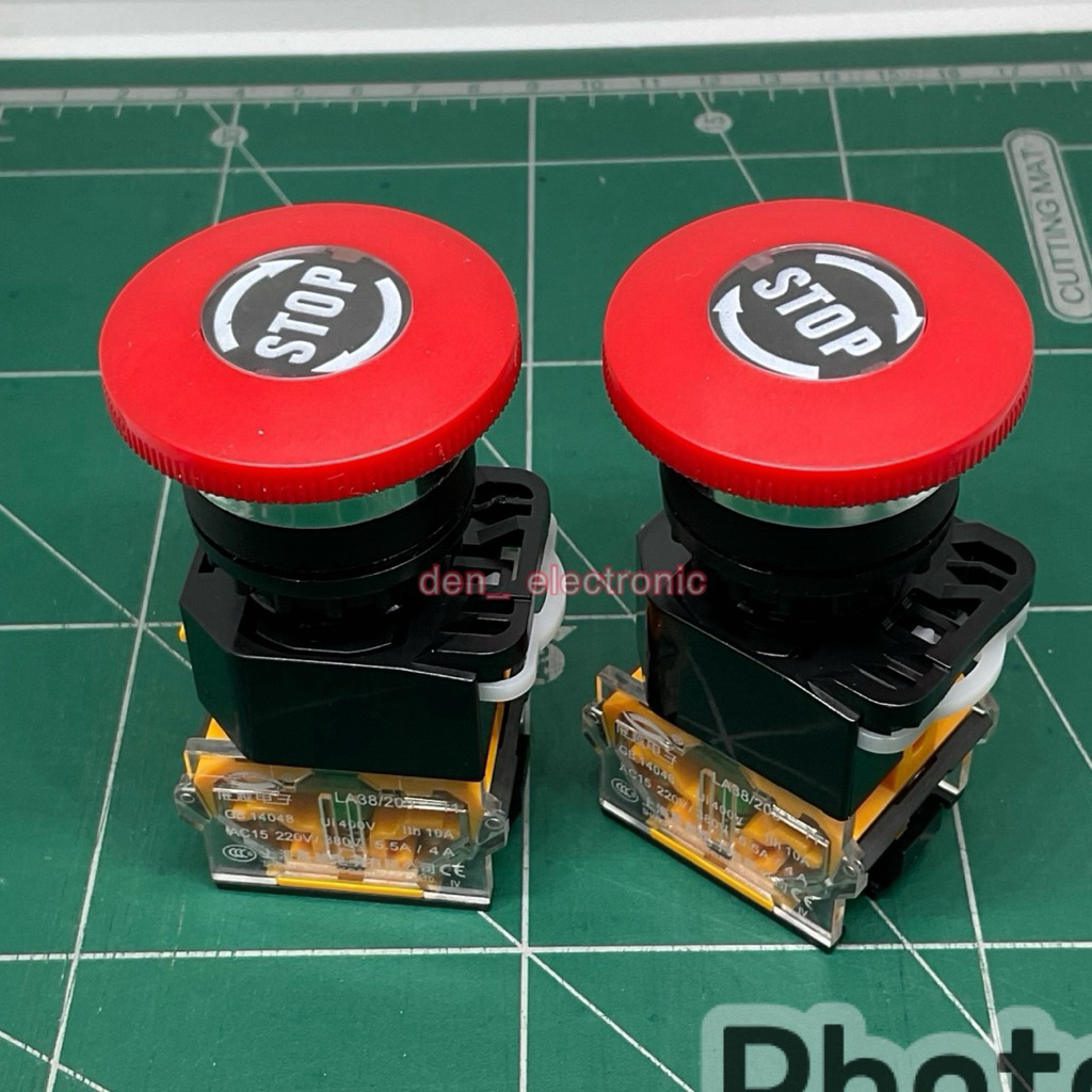 สวิตช์ emergency STOP Switch อีเมอร์ STOP LA38-11ZS สวิตช์ฉุกเฉิน  หัวเห็ด สวิตช์ Emergency ขนาด 22ม