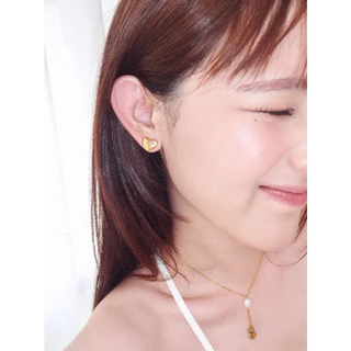 nice try studio - Lilies Love Stud ต่างหูหัวใจและดอกไม้ กันน้ำ กันเหงื่อ ไม่ลอก ไม่ดำ