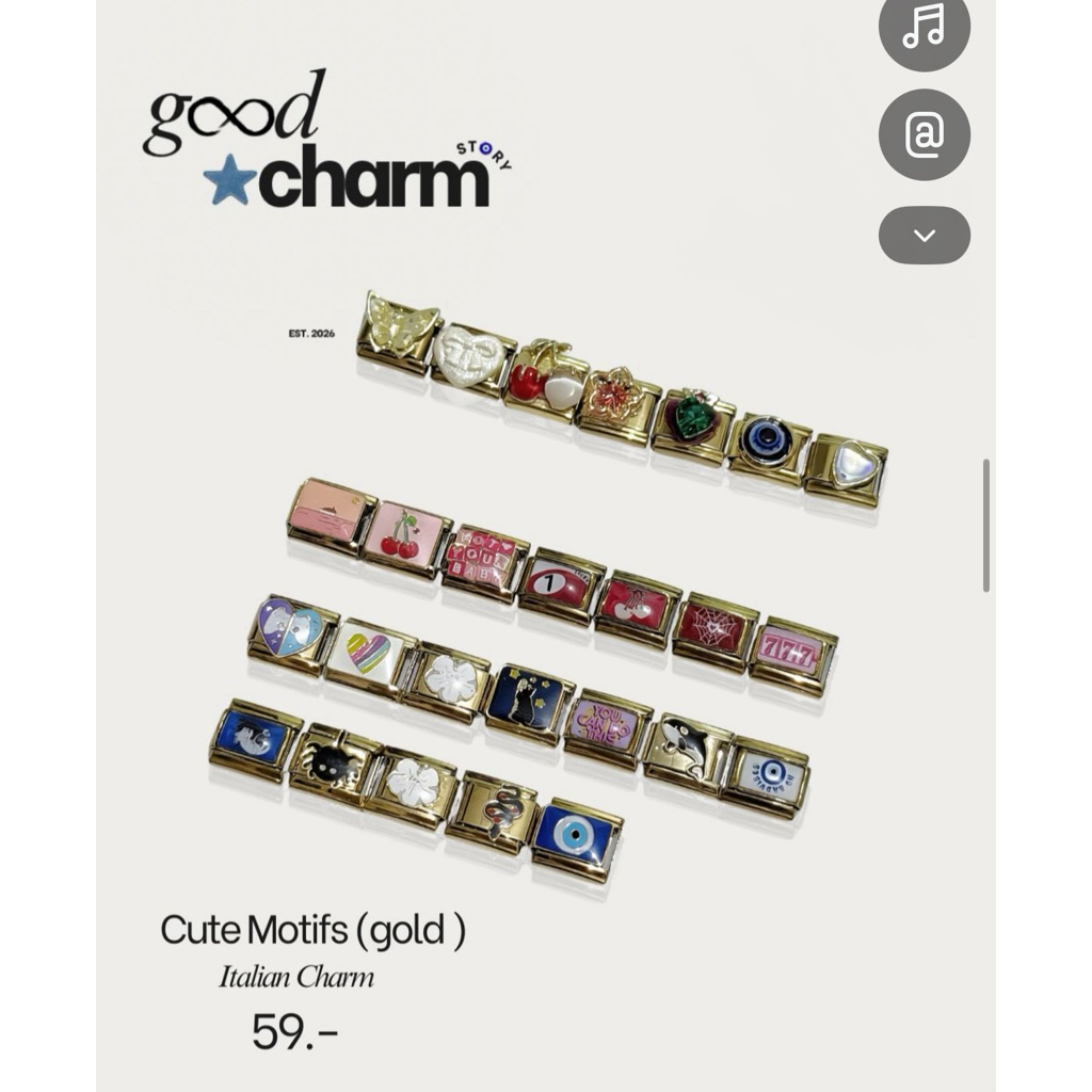Gold Italian Charm Bracelet (พร้อมส่ง) 📦🚚