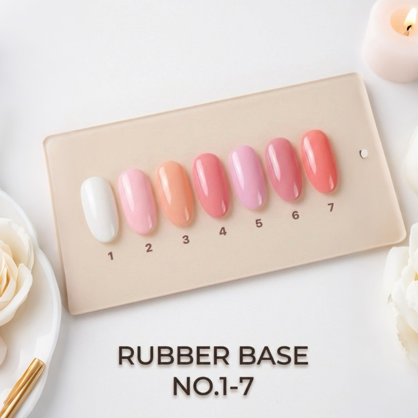 Rubber Base รับเบอร์เบส สี SIRI | เบสเจลเสริมหน้าเล็บ 7 เฉดสี เสริมความแข็งแรง สำหรับร้านทำเล็บ
