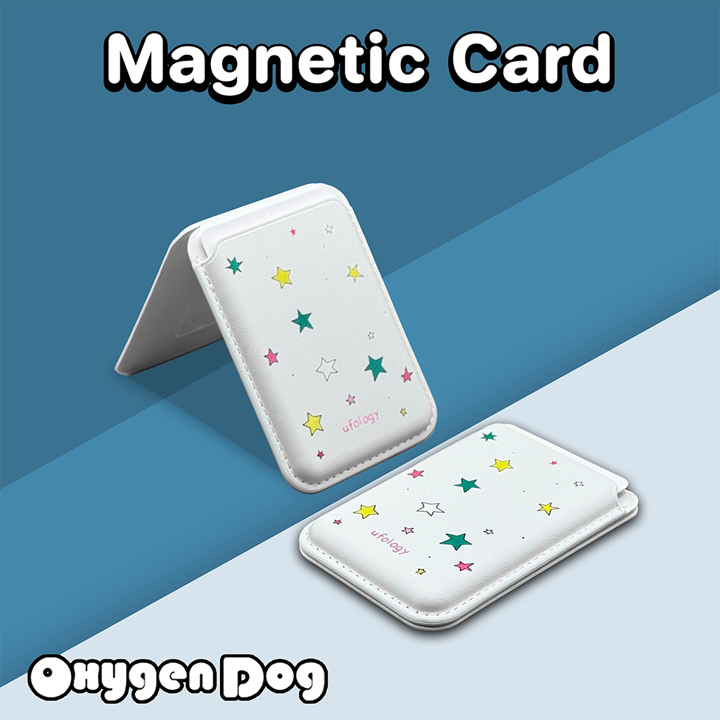 Oxygendog Wallet Magnetic สกีนลาย TT ซองใส่บัตรแบบหนัง ตั้งพับเก็บได้ สำหรับเคสมือถือที่เป็นแม่เหล็ก รูปที่ 4