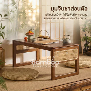 โต๊ะไม้พับได้ โต๊ะหน้าต่างโค้งไม้ไผ่ โต๊ะพับ โต๊ะสามารถวางบนเตียงได้ ไม่ต้องติดตั้ง เคลื่อนย้ายสะดวก