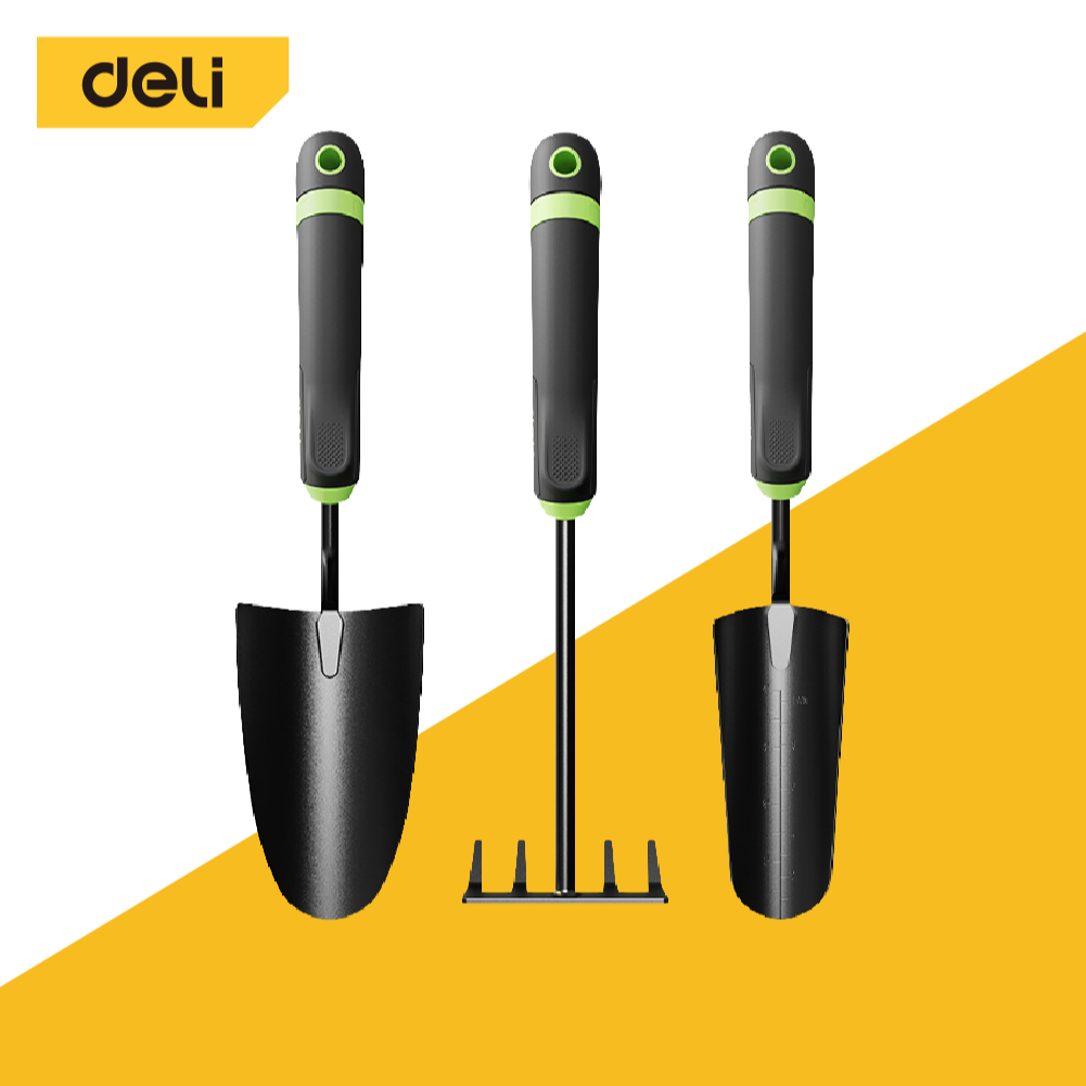 Deli อุปกรณ์ทำสวน ชุดอุปกรณ์ทำสวน คราด ขนาดเล็ก มีให้เลือก3แบบ  เครื่องมือทำสวน Gardening Tools