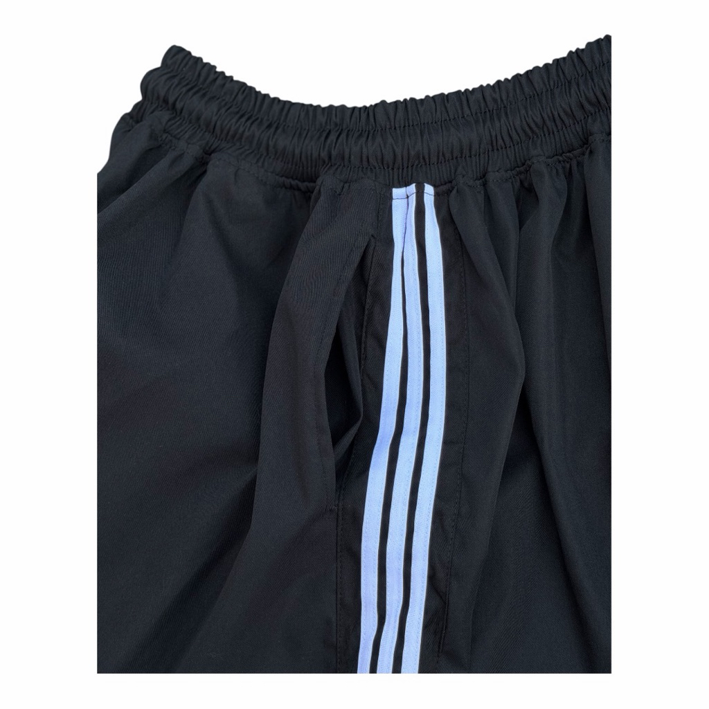 “เข้มแข็ง” 🥊🥊 Khemkhaeng Cotton Twill 5Pants ขาสั้นคลุมเข่าดำปักฟ้อนขาวขอบดำแถบขาว - รูปที่ 4