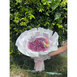 ❌รีบใช้แจ้งในแชท❌ช่อดอกกุหลาบริบบิ้น ดอกกุหลาบกริตเตอร์ 🌹 3 ดอกขึ้นไปแถมผีเสื้อ 7ดอกขึ้นไปแถมผีเสื้อ+มงกุฎ