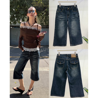 𝗛𝗢𝗟𝗜𝗗𝗔𝗬 𝗦𝗧𝗥𝗔𝗜𝗚𝗛𝗧 𝗗𝗘𝗡𝗜𝗠 (SML 690฿) กางเกงยีนส์4ส่วน ทรงขาตรง …