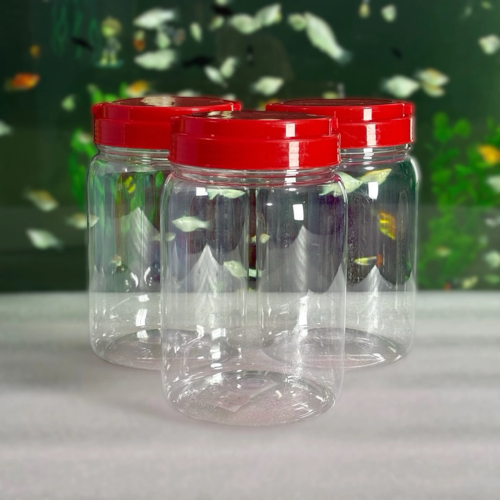 โหลPETใส ฝาแดง 1750ml (ชุด6ใบ)