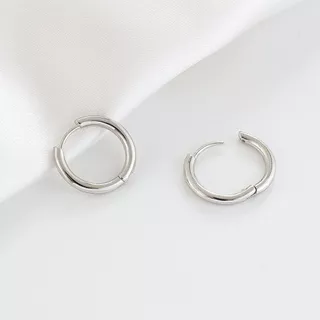 ต่างหูเงิน ทรงกลม 1 คู่ หนา 2 mm. ขนาด 8 / 10 / 12 mm. แบบยูนิเซ็กส์ ใส่ได้ทั้งญ/ช สไตลมินิมอล เกาหลีเกาใจ ส่งจากไทย!!!