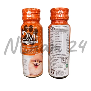 O3vit 50 ml อาหารเสริมชนิดน้ำ สำหรับแมว/สุนัข ทำให้ขนสวย แข็งแรง มีไลซีน เสริมภูมิ ขนาด 50 ml.