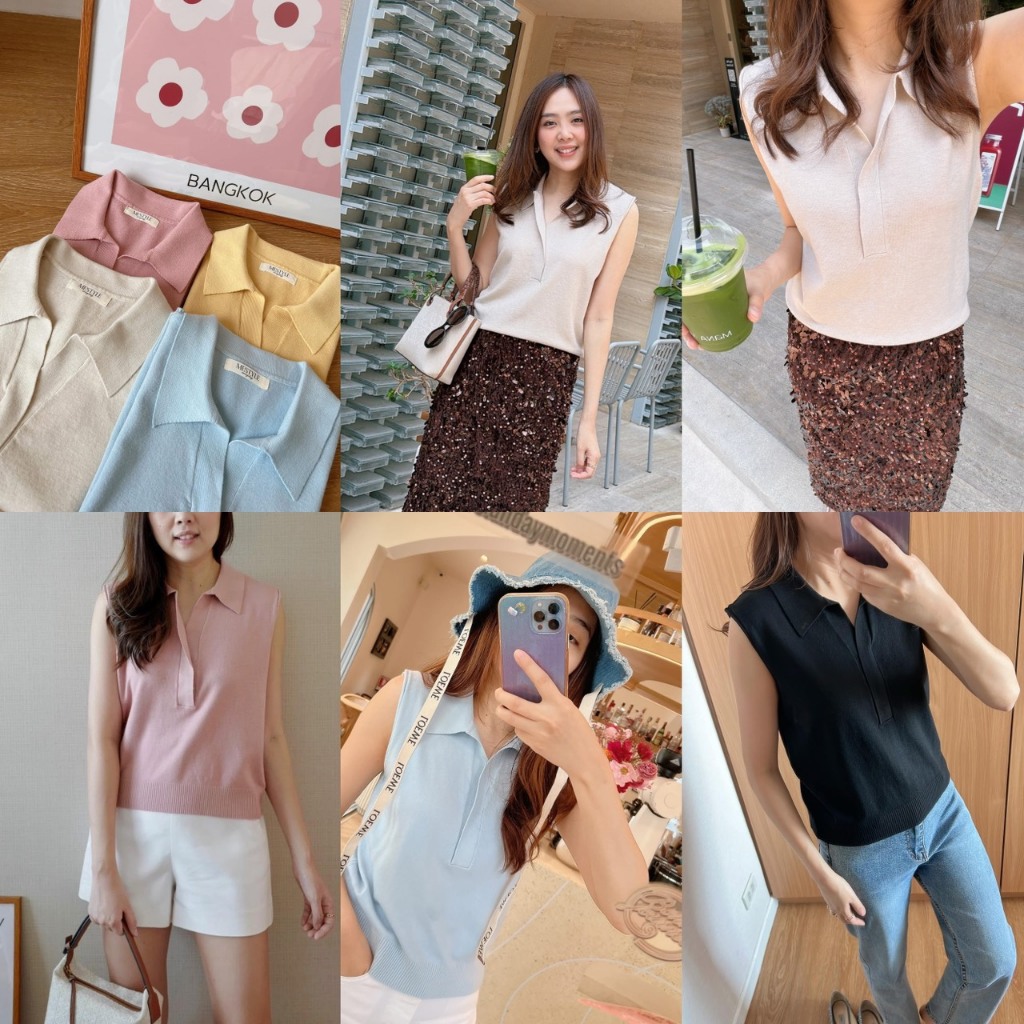 bristol knit top เสื้อไหมพรม ทรงตรงสวย ไม่บางไม่รัด ดีงาม เหมาสี