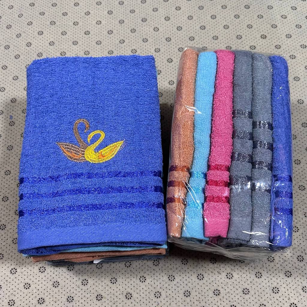 ผ้าขนหนู ผ้าเช็ดตัว ผ้าCotton ขนาด 70*140.cm สำหรับเด็ก เนื้อผ้าดูดซับน้ำได้ดี แพ็ค 6ผืน คละสี