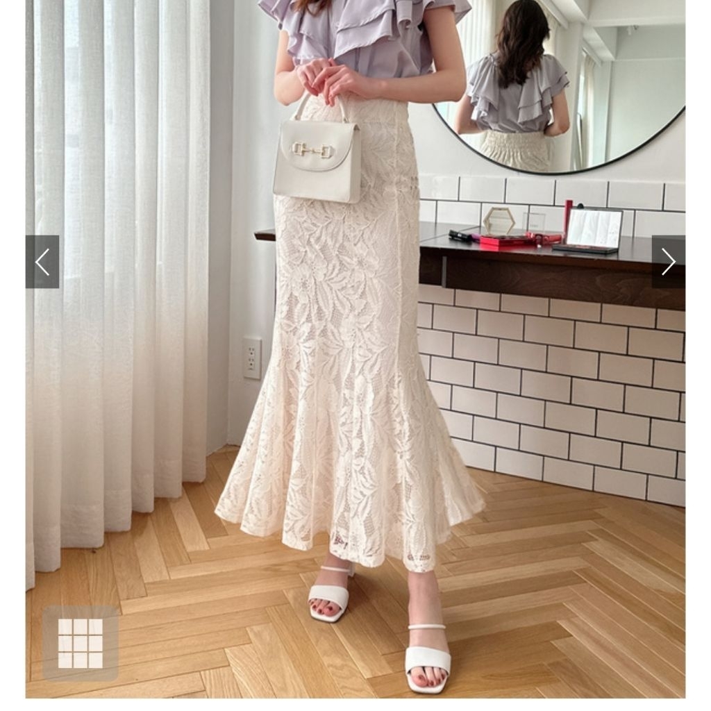 GRL กระโปรงลูกไม้ ขนาด S