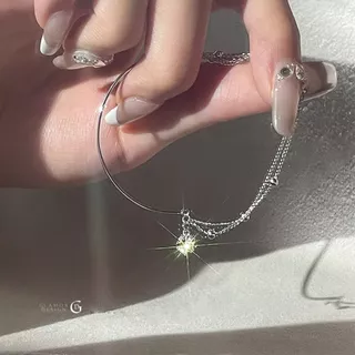 GLAMOR✨กำไลเงินแท้ Star Half Bracelet จี้ดาว เงินแท้925 กำไลผู้หญิงสไตล์มินิมอล ปรับขนาดได้