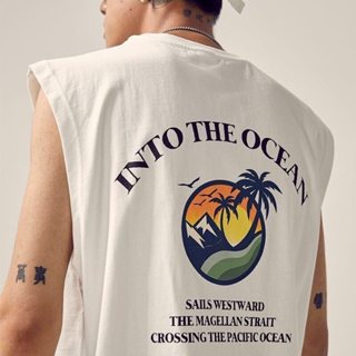 เสื้อกั๊กผ้าฝ้ายแท้สไตล์ญี่ปุ่นย้อนยุคสำหรับผู้ชาย ทรงหลวมทั…