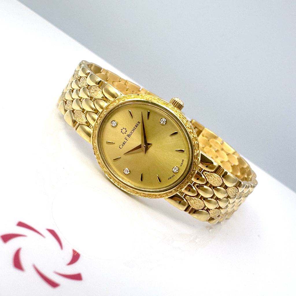 CARL F. BUCHERER Adamavi 18k 976-164 Quartz Size 19.5 mm. (Fullset)