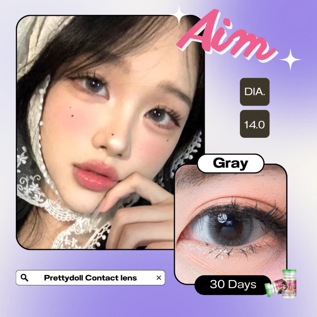(COD) คอนแทคเลนส์ Contactlens Pure สายตา+ปกติ Prettydoll 0.00 ถึง - 6.00 เลนส์นิ่มใส่สบายตา แถมตลับ