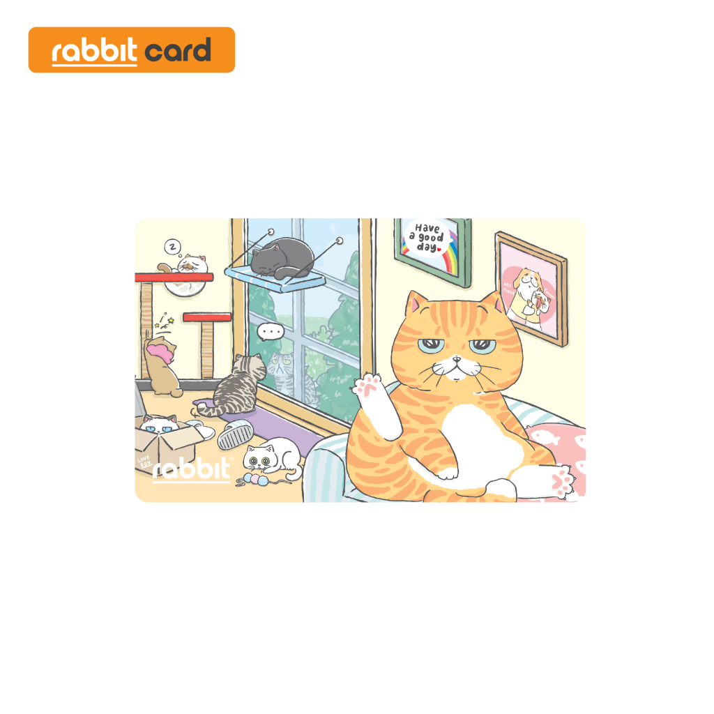 [Physical Card] Rabbit Card บัตรแรบบิท Catplease (Ginger Cat) สำหรับบุคคลทั่วไป (Cat-003)