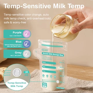 Dr.Isla ถุงเก็บนม สามารถแสดงช่วงอุณหภูมิปัจจุบันได้ 150ML BPA Free ถุงใส่นม MSB05X