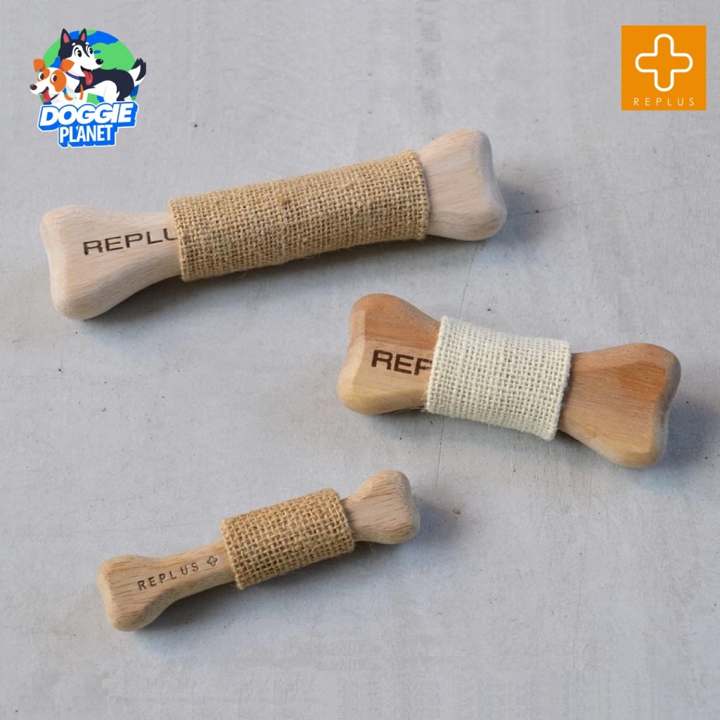 Replus Natural Wood Bone ของเล่นสุนัข กระดูกไม้มะม่วง สำหรับกัดแทะ ทำความสะอาดฟัน SS,S,M