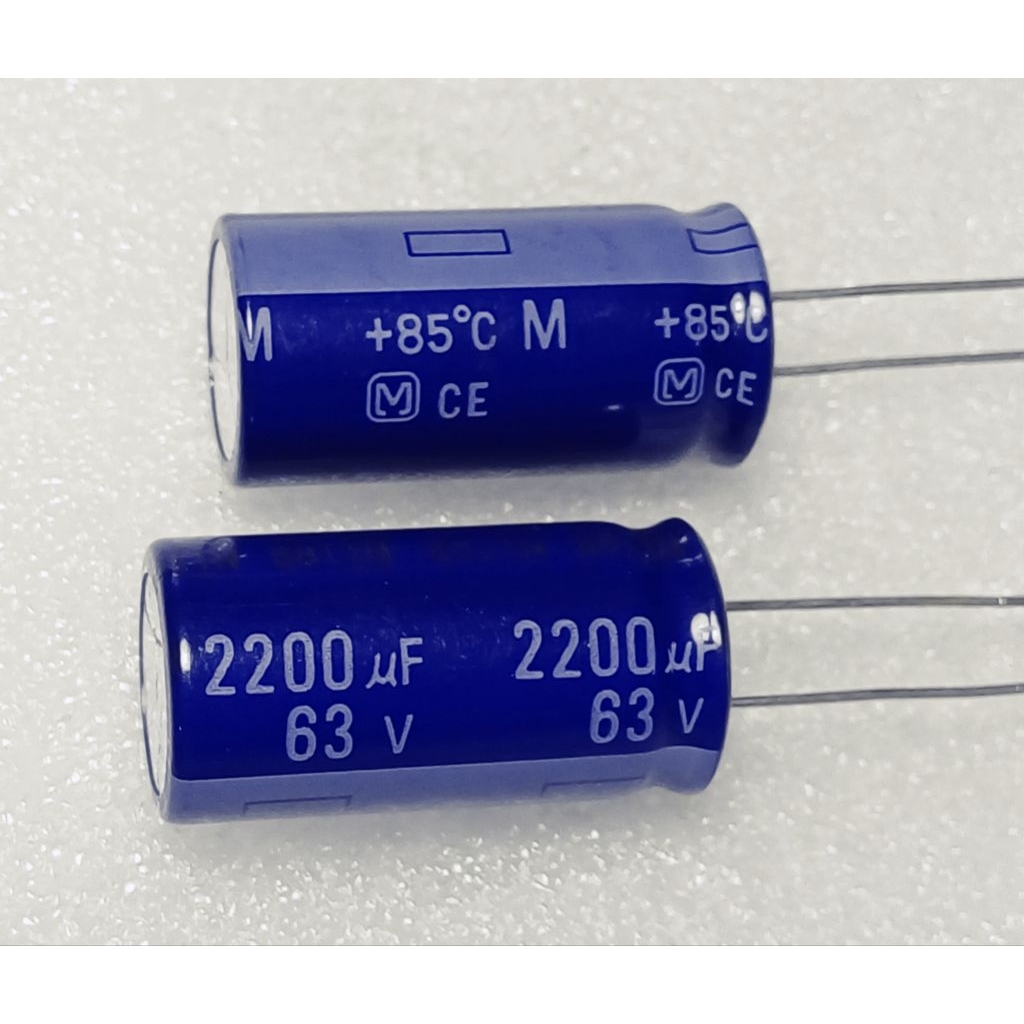 Panasonic M 2200uf 63v 85° capacitor ตัวเก็บประจุ คาปาซิเตอร์