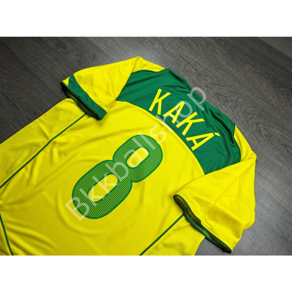 [Retro] - เสื้อฟุตบอล ทีมชาติ บราซิล Home ปี 2004 เบอร์ชื่อ 8 KAKA