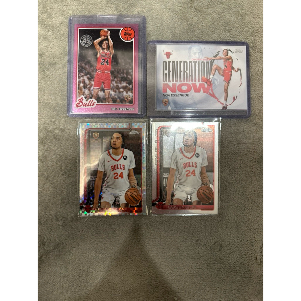 การ์ด Topps chrome Basketball Noa Essengue(45th anniversary,Generation Now,X-Fractor,base)