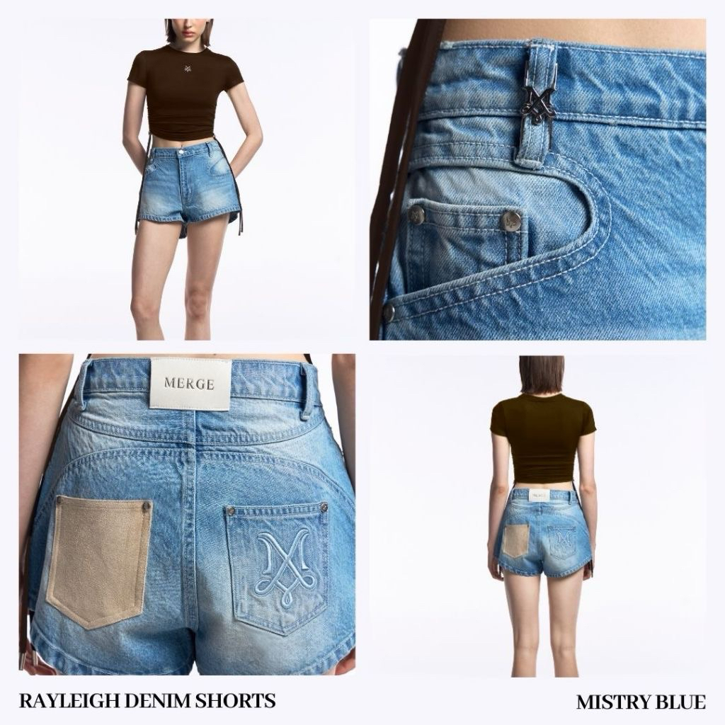 ส่งต่อ กางเกงยีนส์ merge สี misty blue size M