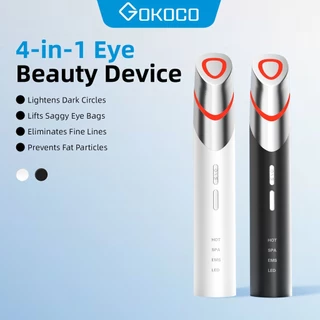 GOKOCO เครื่องนวดตา EMS นวดหน้าได้ การสั่นสะเทือนความถี่สูง + กระแสไฟฟ้าขนาด ถุงใต้ตาหย่อนคล้อยรอยคล้ำริ สี่โหมด