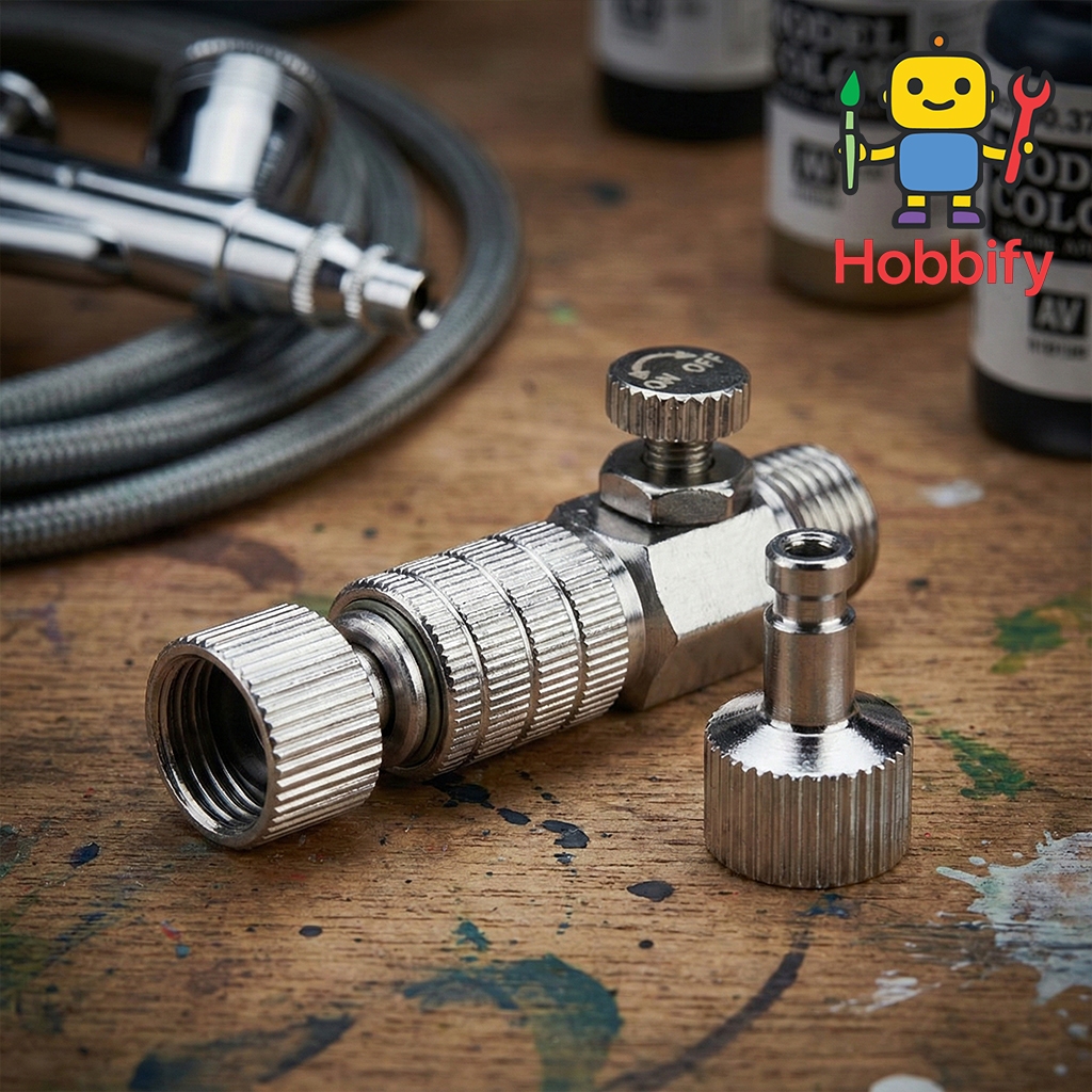 🎨 ข้อต่อสวมเร็วแอร์บรัชพร้อมวาล์วปรับลม | Airbrush Quick Release Coupler with MAC Valve 🛠️