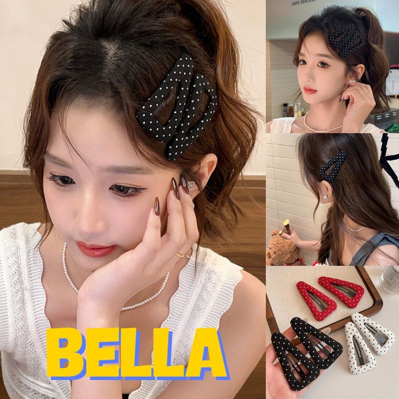 BELLA 🎀 แฟชั่นเกาหลีสไตล์ กิ๊บติดผมลายจุดทรงเรขาคณิต สไตล์วินเทจและอ่อนเยาว์ บผมหักและกิ๊บข้าง ส่งจากไทย FJ028【COD】