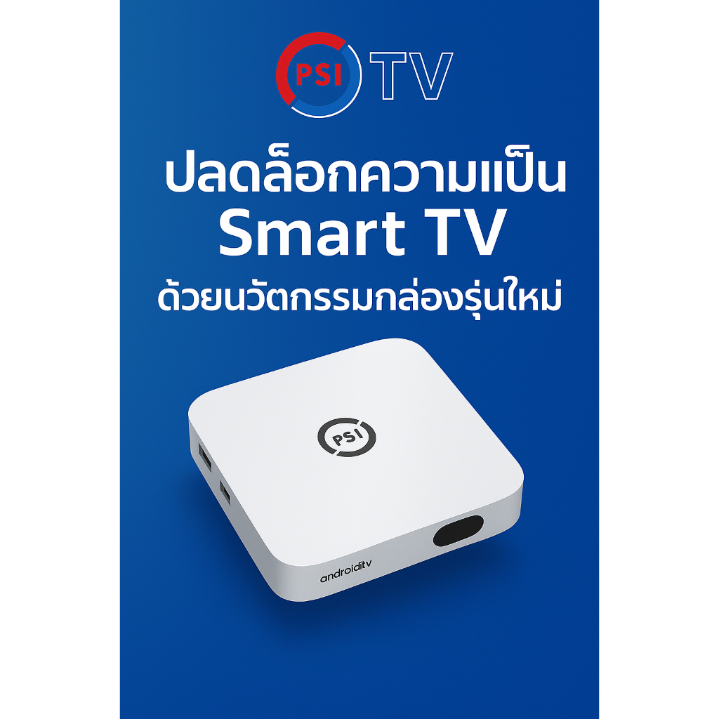 PSI กล่องแอนดรอย์ รุ่น android tv สั่งง่าย แค่ใช้เสียง รับชมTV Online Youtube *ไม่ต้องติดจานดาวเทียม