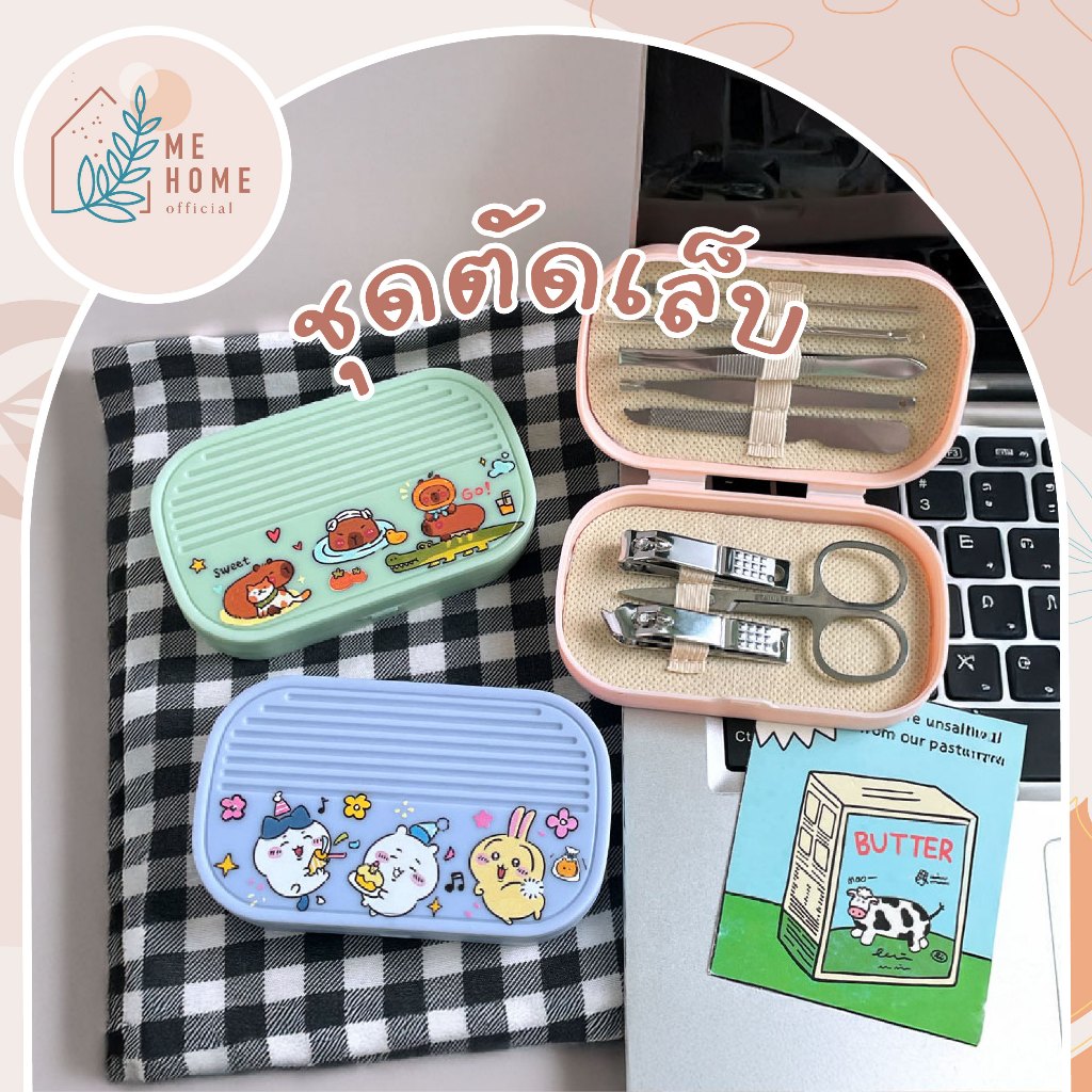ชุดตัดเล็บ กล่องใส่สบู่ Hello Kitty แบบพกพา กล่องสบู่เดินทาง ฝาปิดแน่น กันเลอะ ขนาด 108x66.6x23.8 มม.