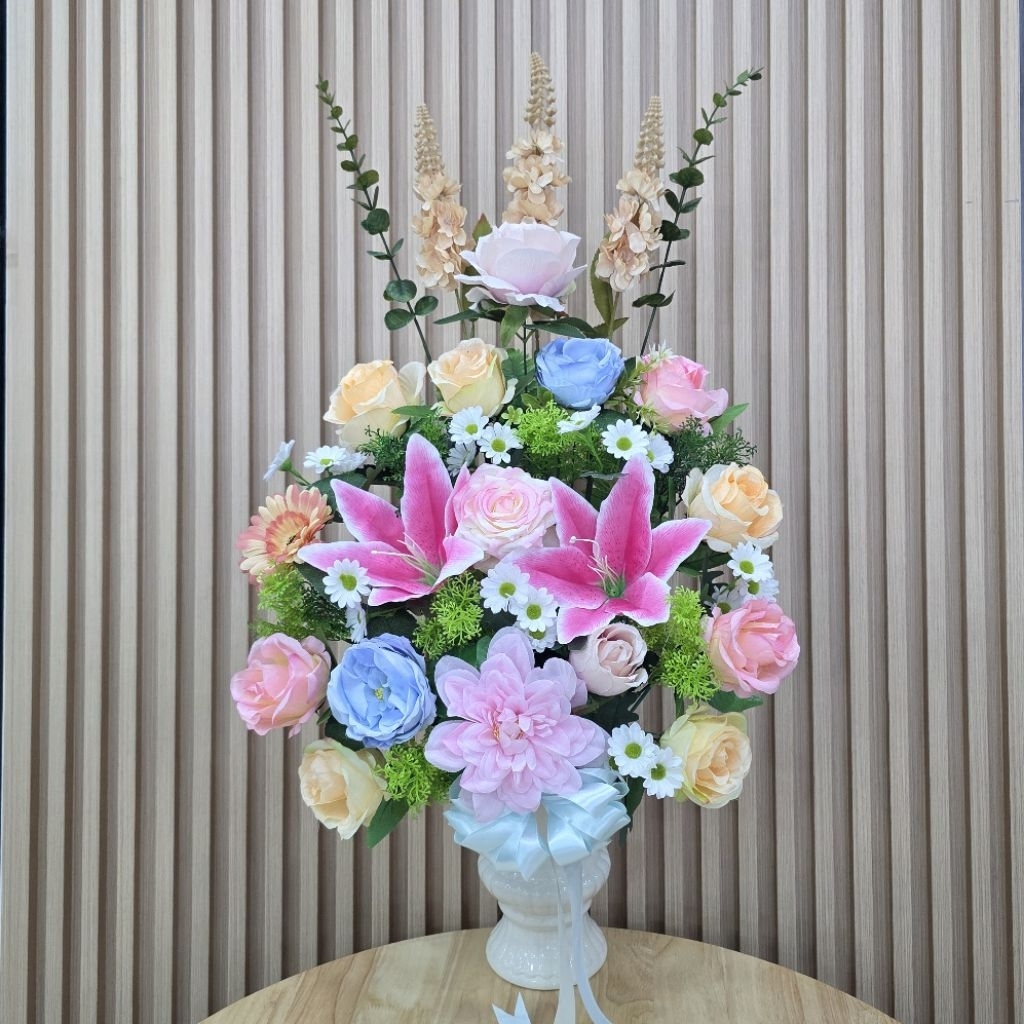 (แจกันแบบสุ่ม)แจกันรุ่น PL สูง80เซน ประดิษฐ์ แจกันดอกไม้ปลอม แจกันแสดงความยินดี แจกันดอกไม้แต่งห้อง