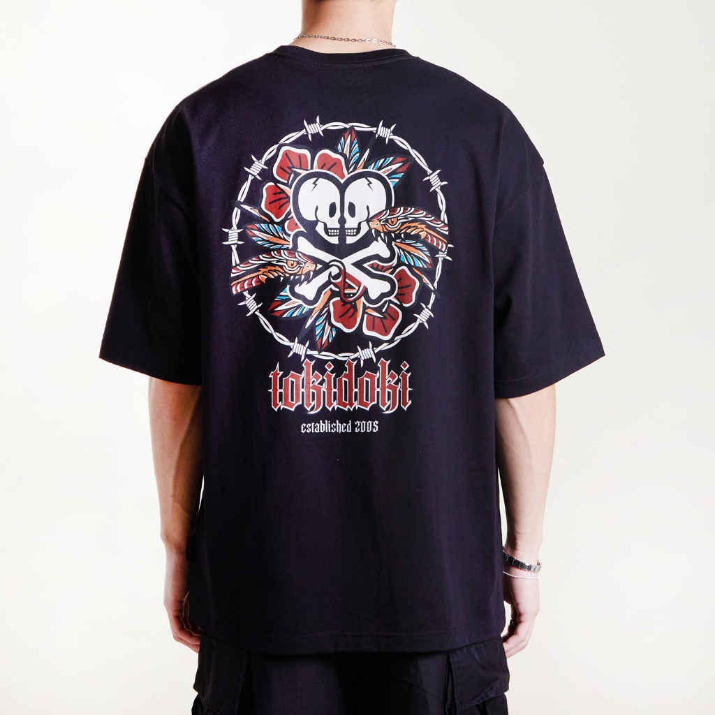 TOKIDOKI เสื้อยืด SKULL & ROSES S/S TEE