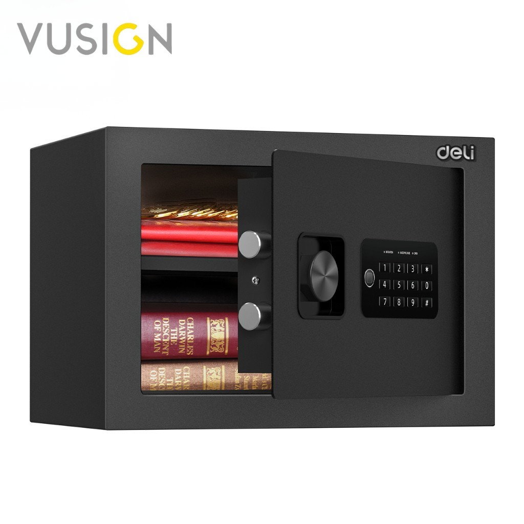Vusign ตู้เซฟโรงแรม ตู้เซฟนิภัย ตู้เซฟ ล็อค กุญแจ รหัสผ่าน สแกนนิ้ว ประกัน1ปี มีใบกำกับภาษี Safe Box ราคา ถูกที่สุด ดีลบีเคเค รูปภาพหลัก