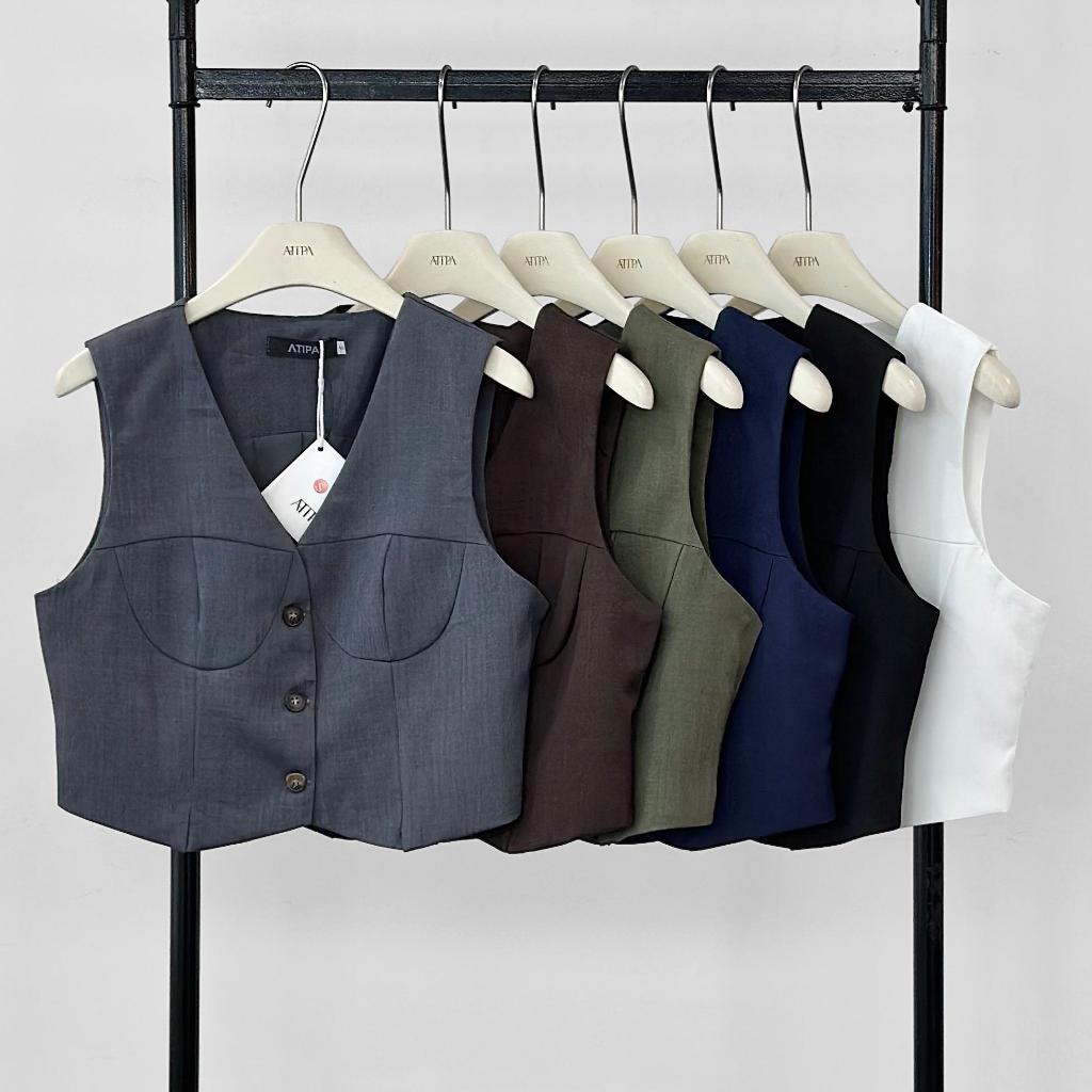 Atipa - Juliette Vest เสื้อกั๊กผู้หญิงดีเทลจับจีบหลัง