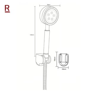 Rasland D411-D100 ฝักบัวมือ พร้อมสายสแตนเลสยาว 150 ซม. พร้อมขอแขวน ปรับองศา แรงดันน้ำ หน้าฝักบัวถอดล้างได้ สแตนเลส304