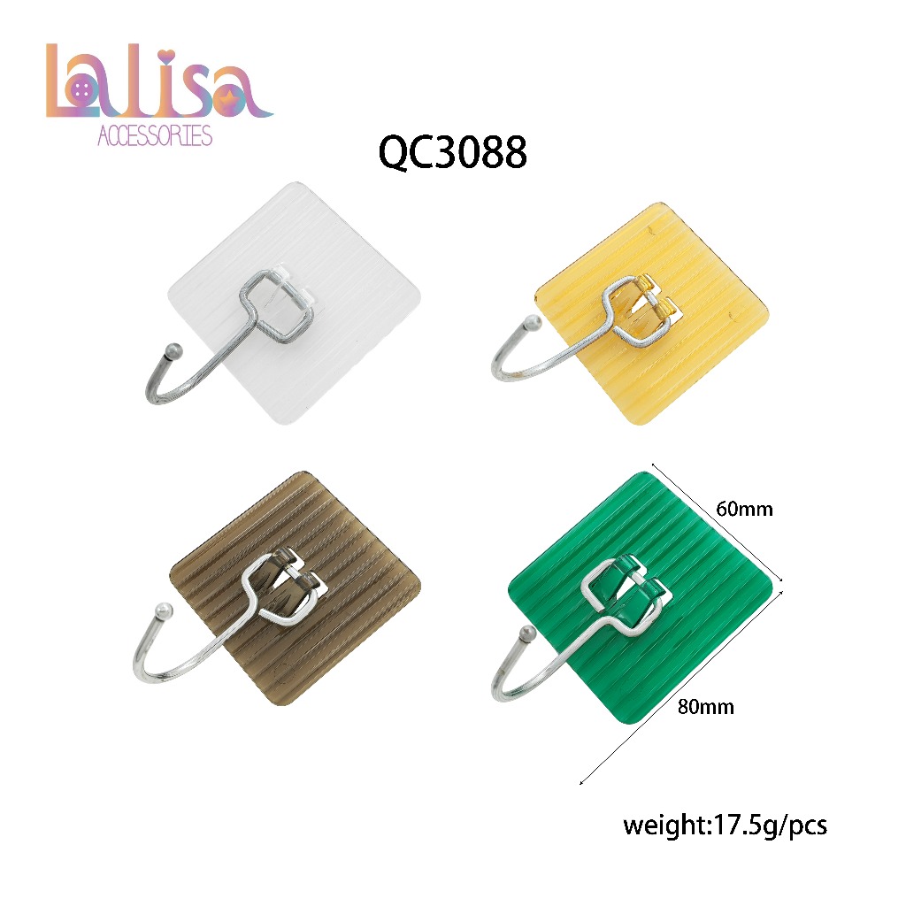 ตะขอแขวนอเนกประสงค์ ติดผนังด้วยกาว สำหรับห้องน้ำ/ห้องครัว/ห้องนอน  acrylic plastic hook QC