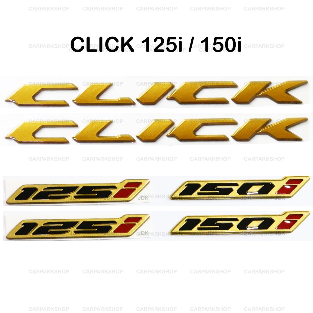 สีทอง โลโก้ CLICK 125i CLICK 150i งานเรซิ่น ตัวนูน คลิก สำหรับ HONDA CLICK 125 125i CLICK150i 150