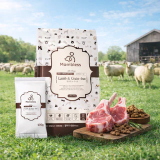 Mombless Grain-free อาหารสุนัขเม็ดนิ่มเกรนฟรี สูตรแซลมอน สูตรแกะ ขนาด 1.2 kg สำหรับสุนัขทุกสายพันธุ์