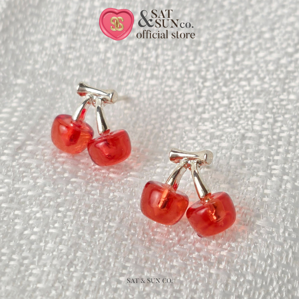 SATANDSUN Jelly Cherry ต่างหูเชอรี่เจลลี่ น่ารักมาก ใส่ติดหูได้ทุกวัน