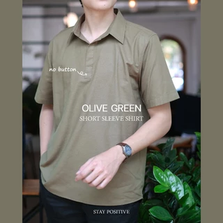 เสื้อเชิ้ต คอปก แบบสวม แขนสั้น SHORT SLEEVE SHIRT ทรงพอดีตัว Regular Fit