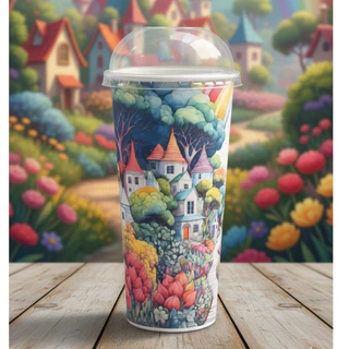 แก้วกระดาษชา/กาแฟ 22 oz/16oz /แก้วกระดาษ 50ใบ (พร้อมฝาโดม50 ใบ)
