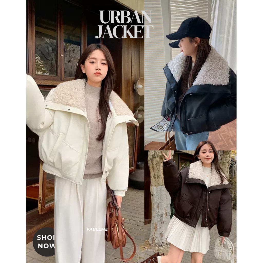FABLEME 🤍 URBAN JACKET เสื้อหนังกันหนาว ใส่ได้2ด้าน