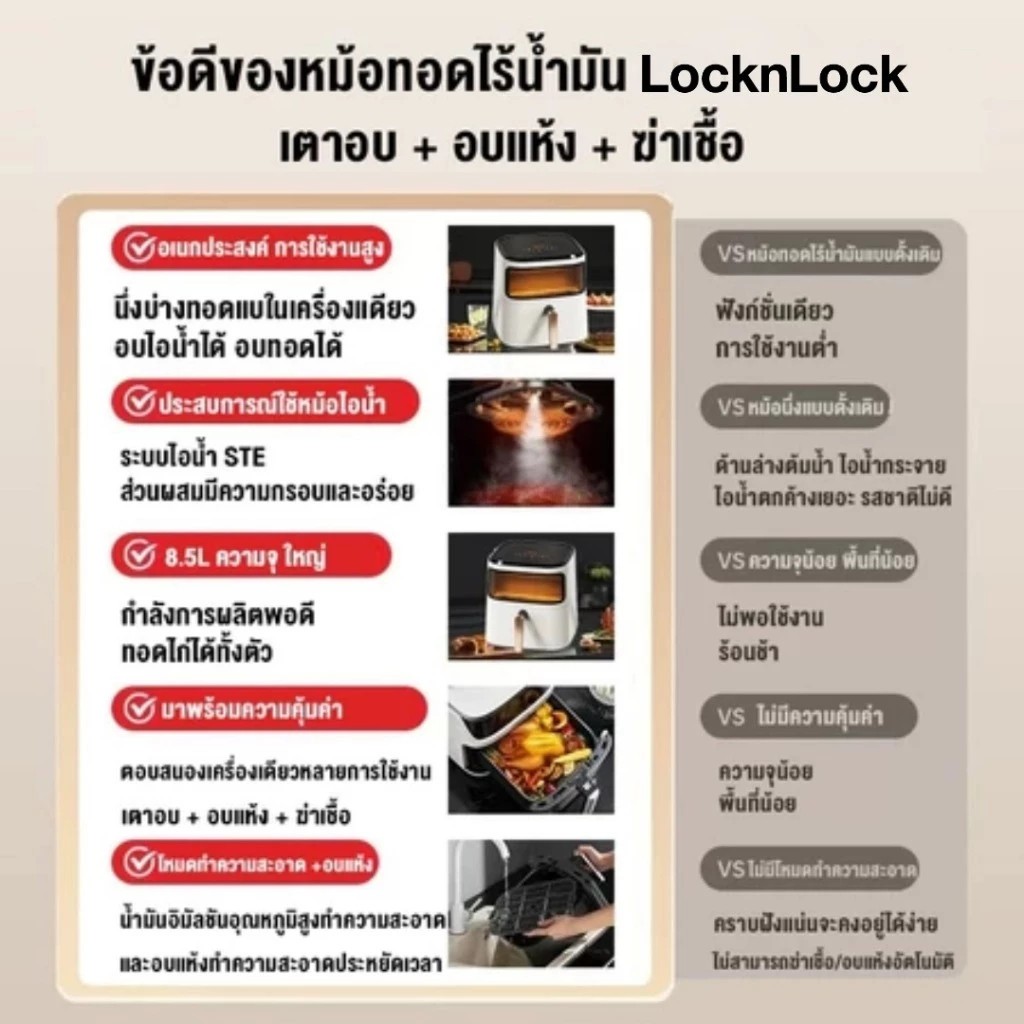 SHARP AF899L✨ หม้อทอดไร้น้ำมันระบบทอดคู่ ใหม่ล่าสุด ความจุ 8.5 ลิตร ใช้งานง่าย หน้าจอแสดงผล LED พร้อม - รูปที่ 3