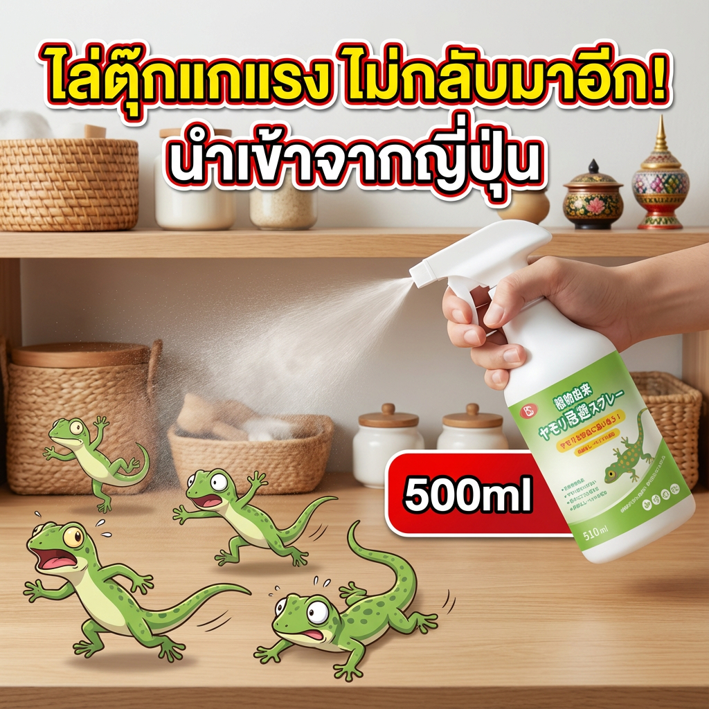 ฉีดปุ๊บ ตุ๊กแกหายปั๊บ สเปรย์ไล่จิ้งจก ไล่จิงจก ไล่ตุ๊กแก ยาฉีดตุ๊กแก น้ํายาไล่จิ้งจก สูตรธรรมชาติ 500 ml