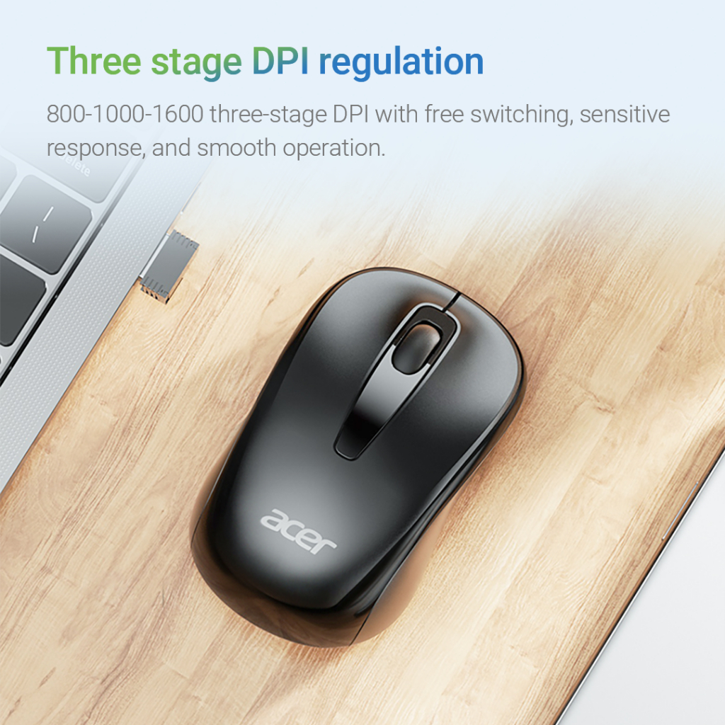 Acer เมาส์ไร้สาย M157 ปรับ DPI 3 ระดับ ส่งสัญญาณ 10 เมตร ดีไซน์ไร้เสียง Mouse Wireless เม้าส์ ราคา ถูกที่สุด ดีลบีเคเค แกลเลอรีภาพที่ 7