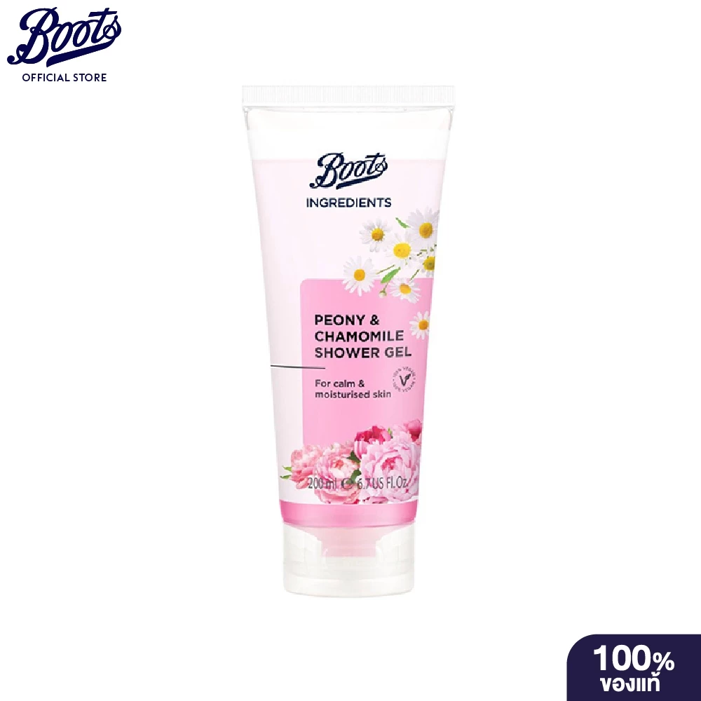 Bootsบู๊ทส์ อินกรีเดียนส์ พิโอนี แอนด์ คาโมมายล์ ชาวเวอร์ เจล 200 มล. เจลอาบน้ำ