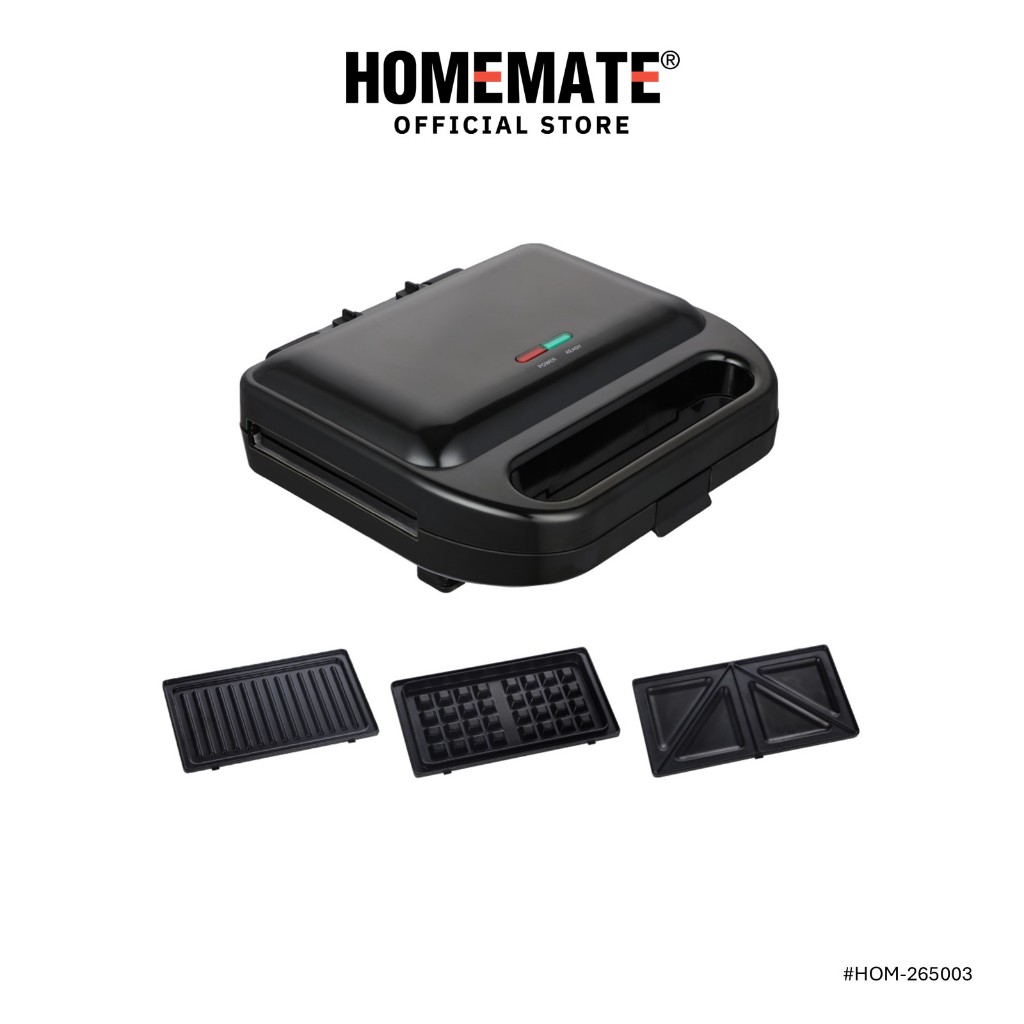 HOMEMATE เครื่องทำแซนด์วิชเปลี่ยนถาดได้ HOM-265003